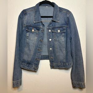 ✨ Classic Light Wash Denim Jacket – 100% Cotton – Size L ✨